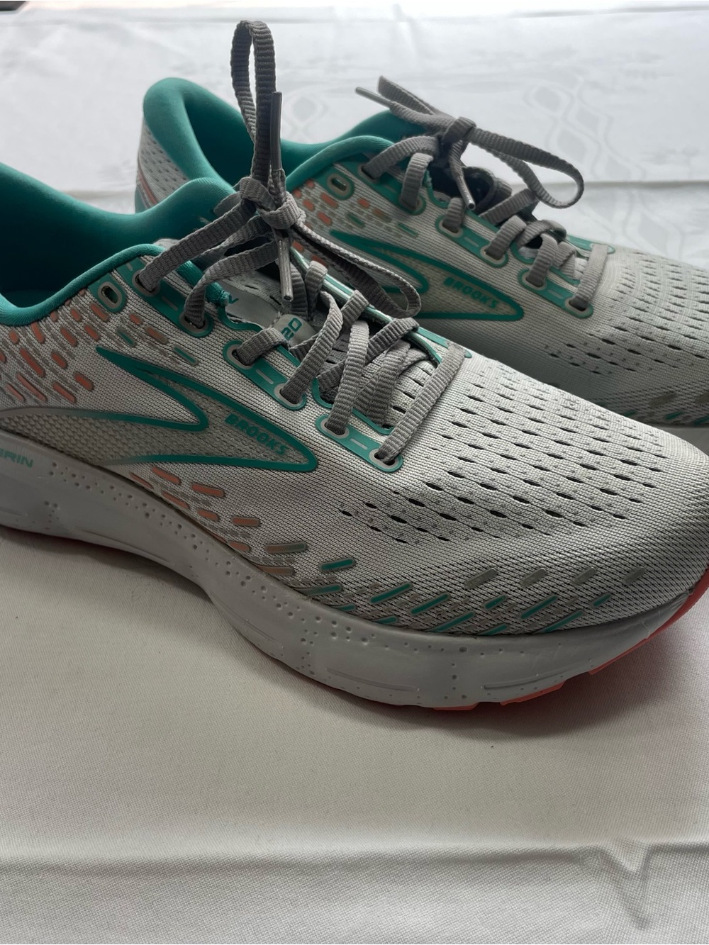 Brooks Glycerin 20 Women's Running Shoes Size 9.5 B Grey Teal Coral